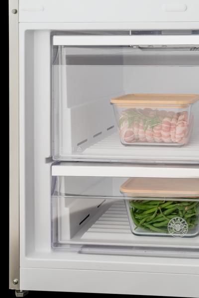 76 cm freestanding bottom mount refrigerator, stainless steel