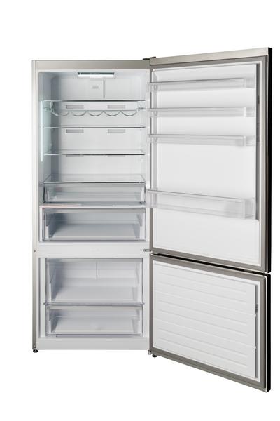 76 cm freestanding bottom mount refrigerator, stainless steel